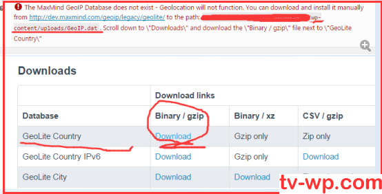 woocommerce的地理定位（MaxMind GeoIP Database）下载